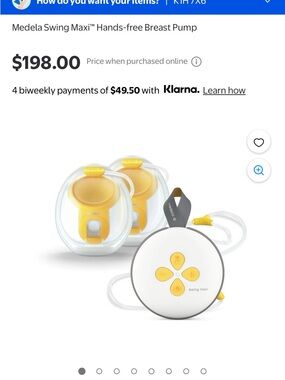 BRAND NEW: Medela Swing Maxi Hands-Free Breast Pump in White and Yellow